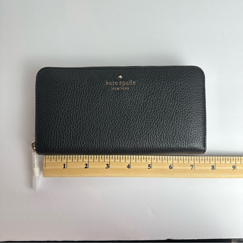 Kate Spade NWT Leila Pebble Leather Large Continental Wallet Black - Picture 13 of 16